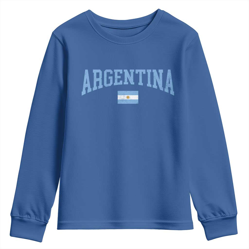 Argentina Sports Throwback Design Vintage Argentinian Flag Youth Sweatshirt