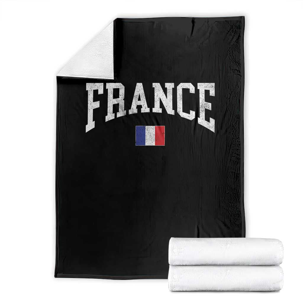 France Sports Throwback Design Vintage French Flag Throw Blanket