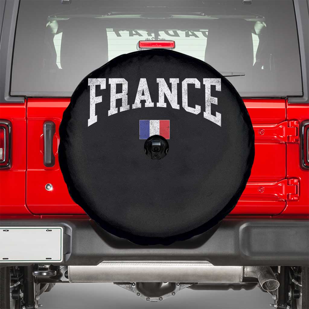 France Sports Throwback Design Vintage French Flag Spare Tire Cover