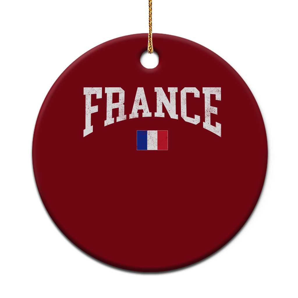 France Sports Throwback Design Vintage French Flag Ceramic Ornament