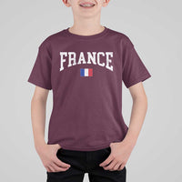 France Sports Throwback Design Vintage French Flag T Shirt For Kid