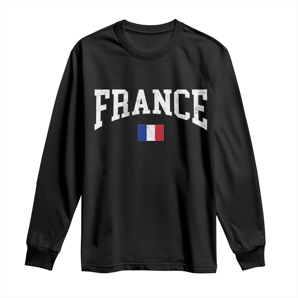 France Sports Throwback Design Vintage French Flag Long Sleeve Shirt