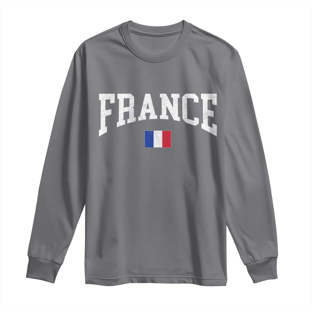 France Sports Throwback Design Vintage French Flag Long Sleeve Shirt