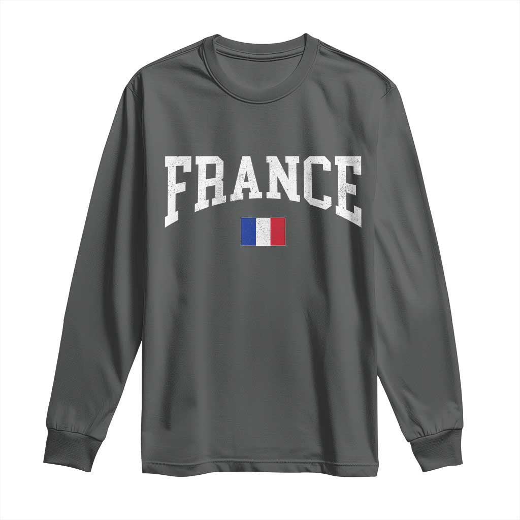 France Sports Throwback Design Vintage French Flag Long Sleeve Shirt