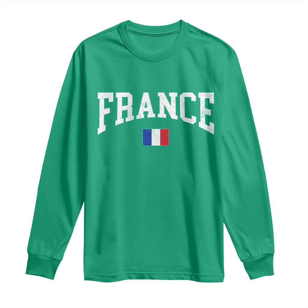 France Sports Throwback Design Vintage French Flag Long Sleeve Shirt