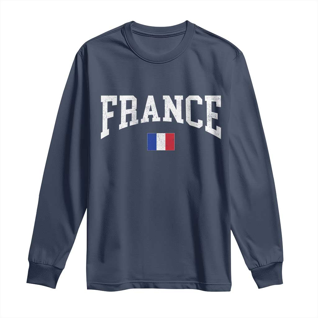 France Sports Throwback Design Vintage French Flag Long Sleeve Shirt