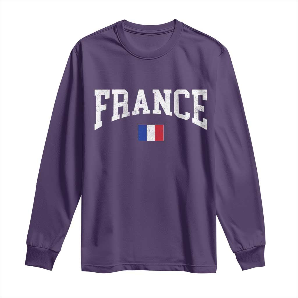 France Sports Throwback Design Vintage French Flag Long Sleeve Shirt