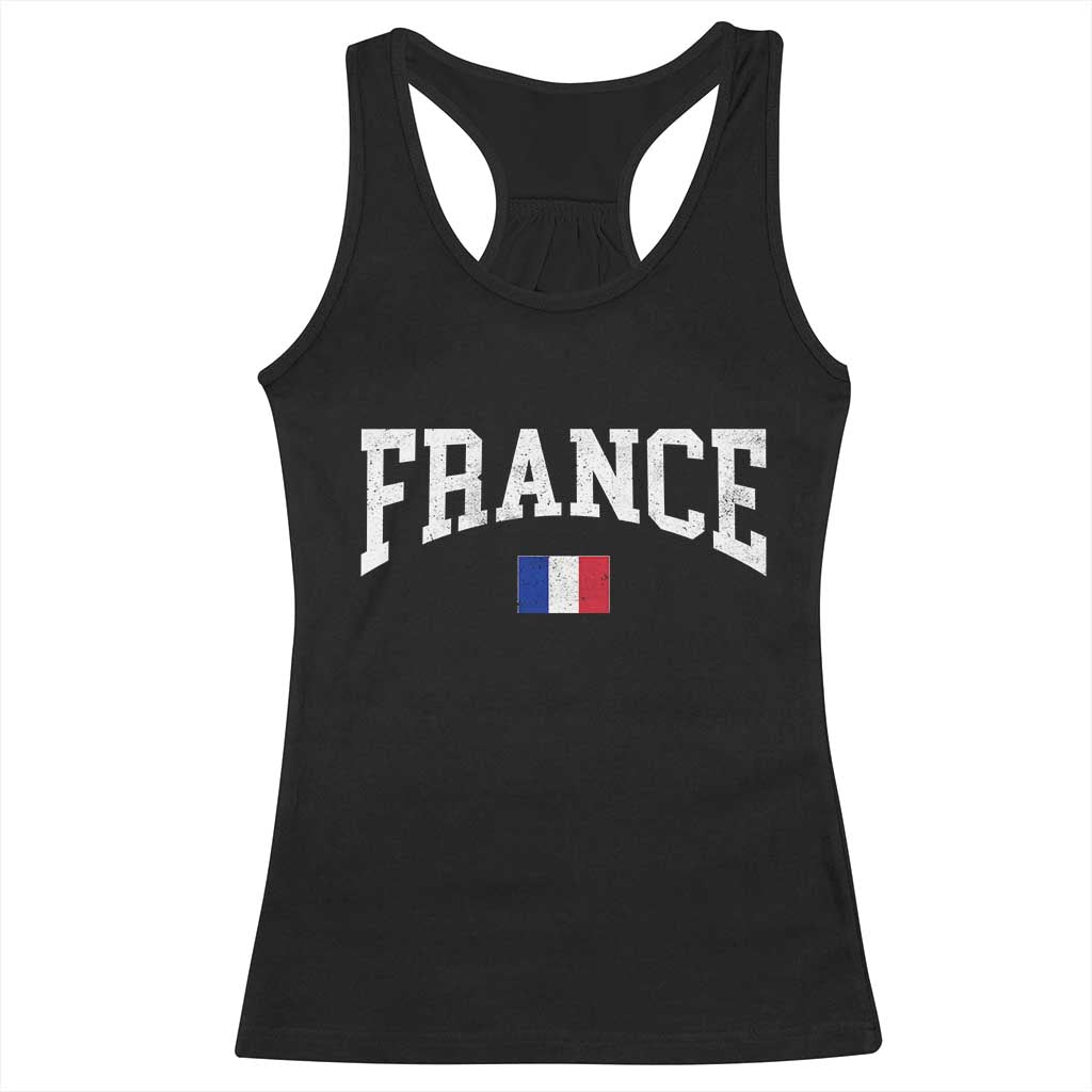France Sports Throwback Design Vintage French Flag Racerback Tank Top
