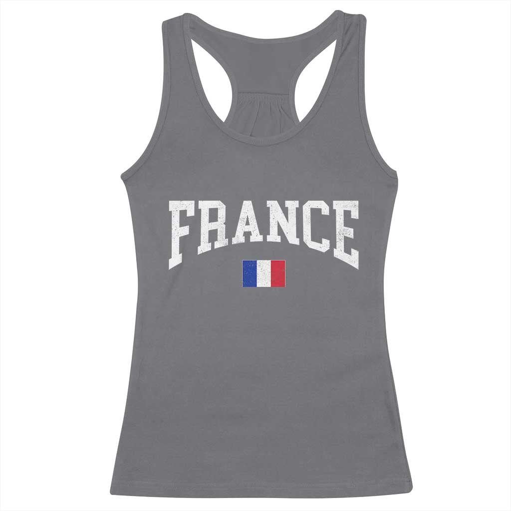 France Sports Throwback Design Vintage French Flag Racerback Tank Top