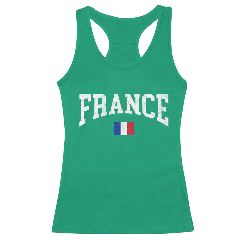 France Sports Throwback Design Vintage French Flag Racerback Tank Top