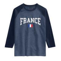 France Sports Throwback Design Vintage French Flag Raglan Shirt