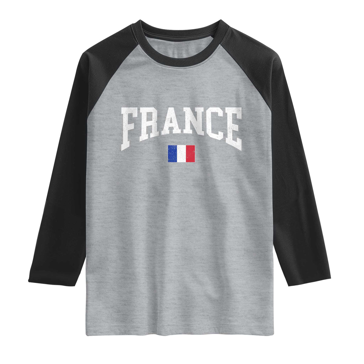 France Sports Throwback Design Vintage French Flag Raglan Shirt