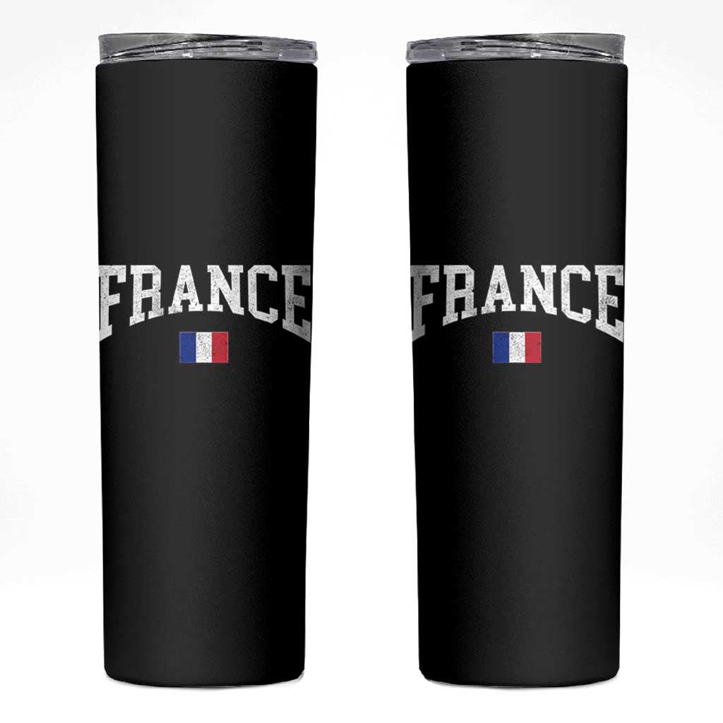 France Sports Throwback Design Vintage French Flag Skinny Tumbler