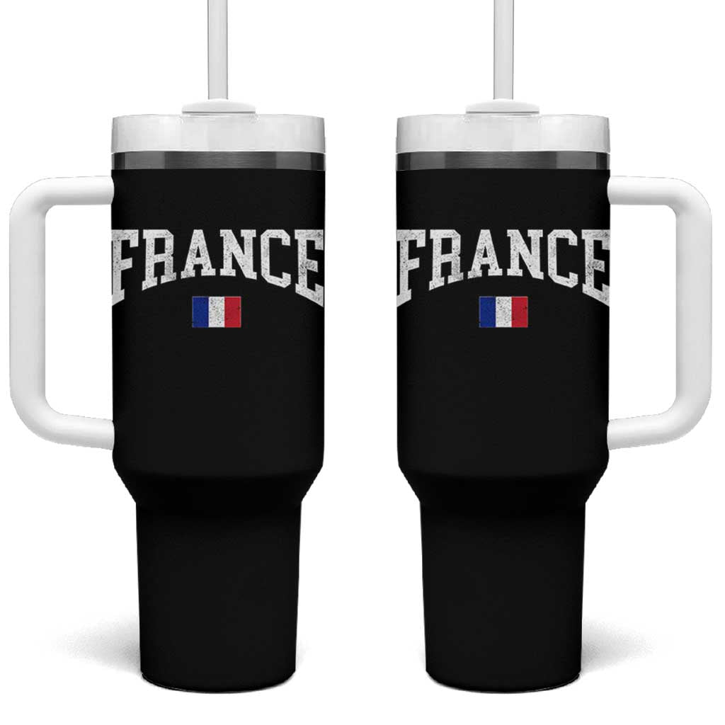 France Sports Throwback Design Vintage French Flag Tumbler With Handle