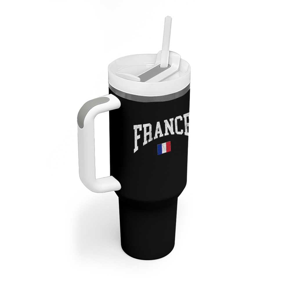 France Sports Throwback Design Vintage French Flag Tumbler With Handle