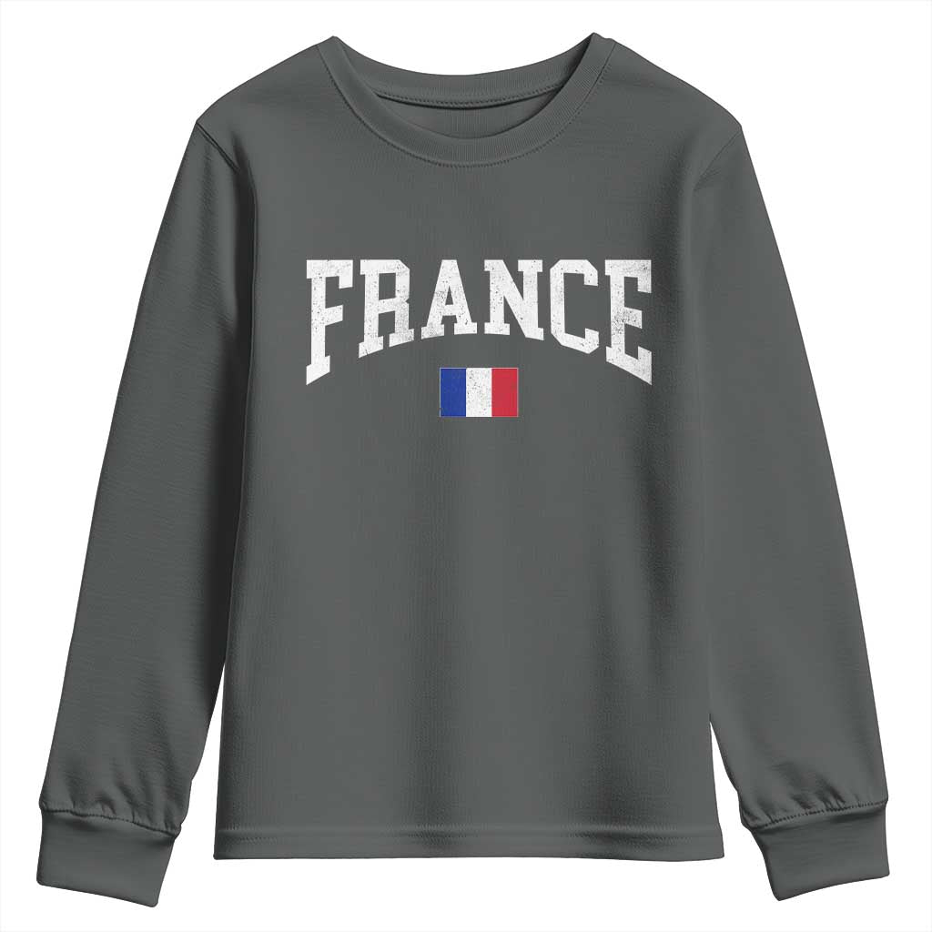 France Sports Throwback Design Vintage French Flag Youth Sweatshirt
