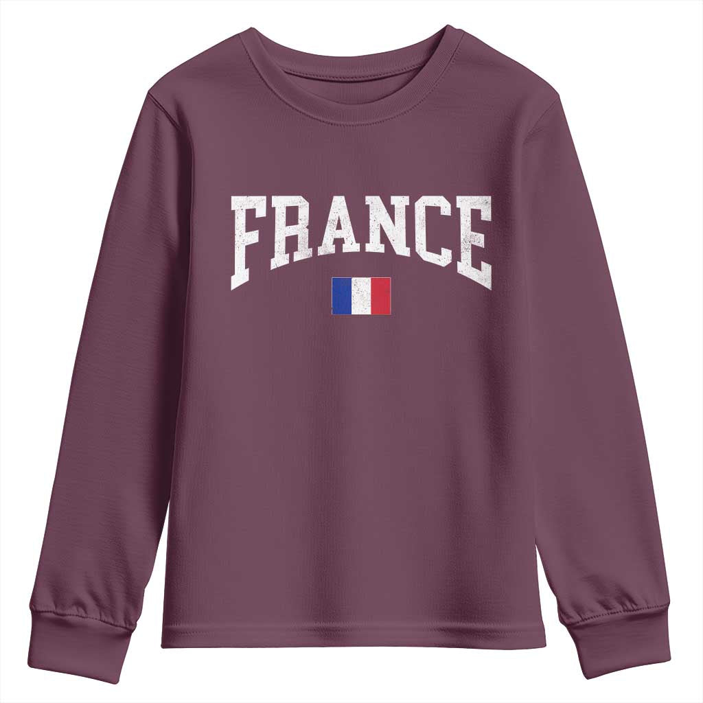 France Sports Throwback Design Vintage French Flag Youth Sweatshirt