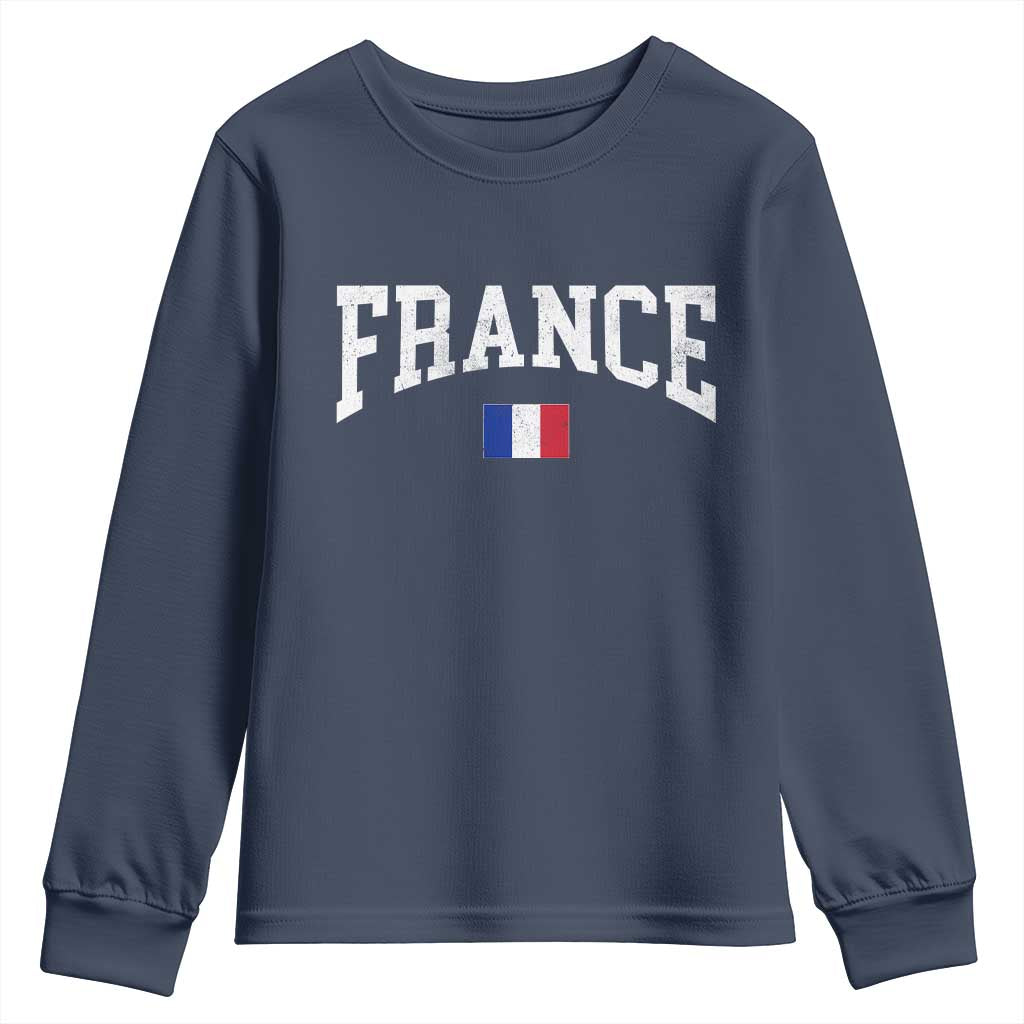 France Sports Throwback Design Vintage French Flag Youth Sweatshirt