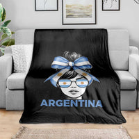 Messy Bun Argentina Pride Argentinian Girl Throw Blanket