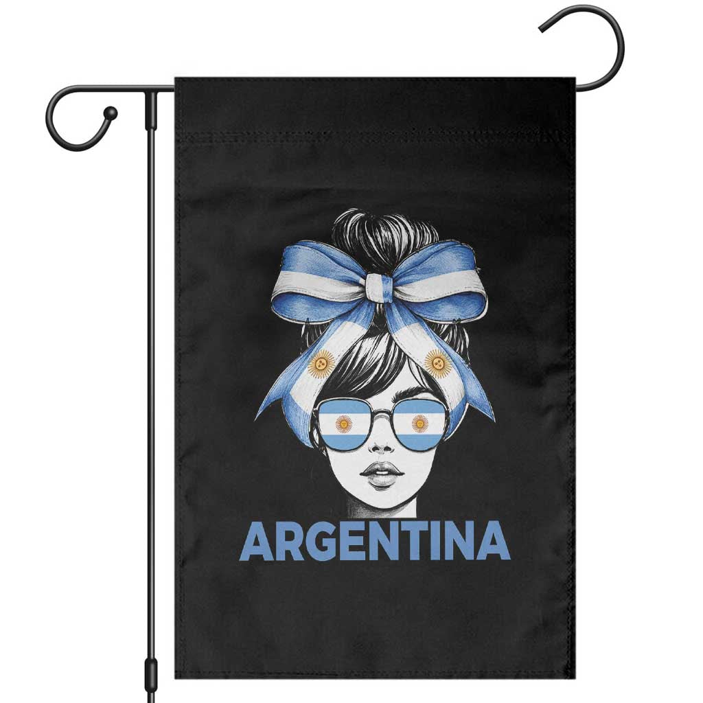 Messy Bun Argentina Pride Argentinian Girl Garden Flag