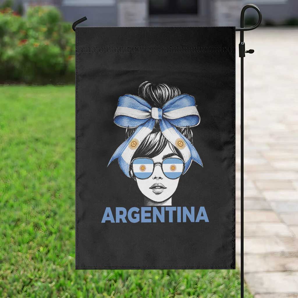 Messy Bun Argentina Pride Argentinian Girl Garden Flag