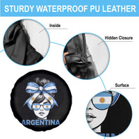 Messy Bun Argentina Pride Argentinian Girl Spare Tire Cover