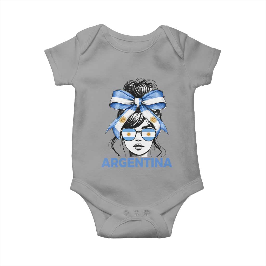 Messy Bun Argentina Pride Argentinian Girl Baby Onesie