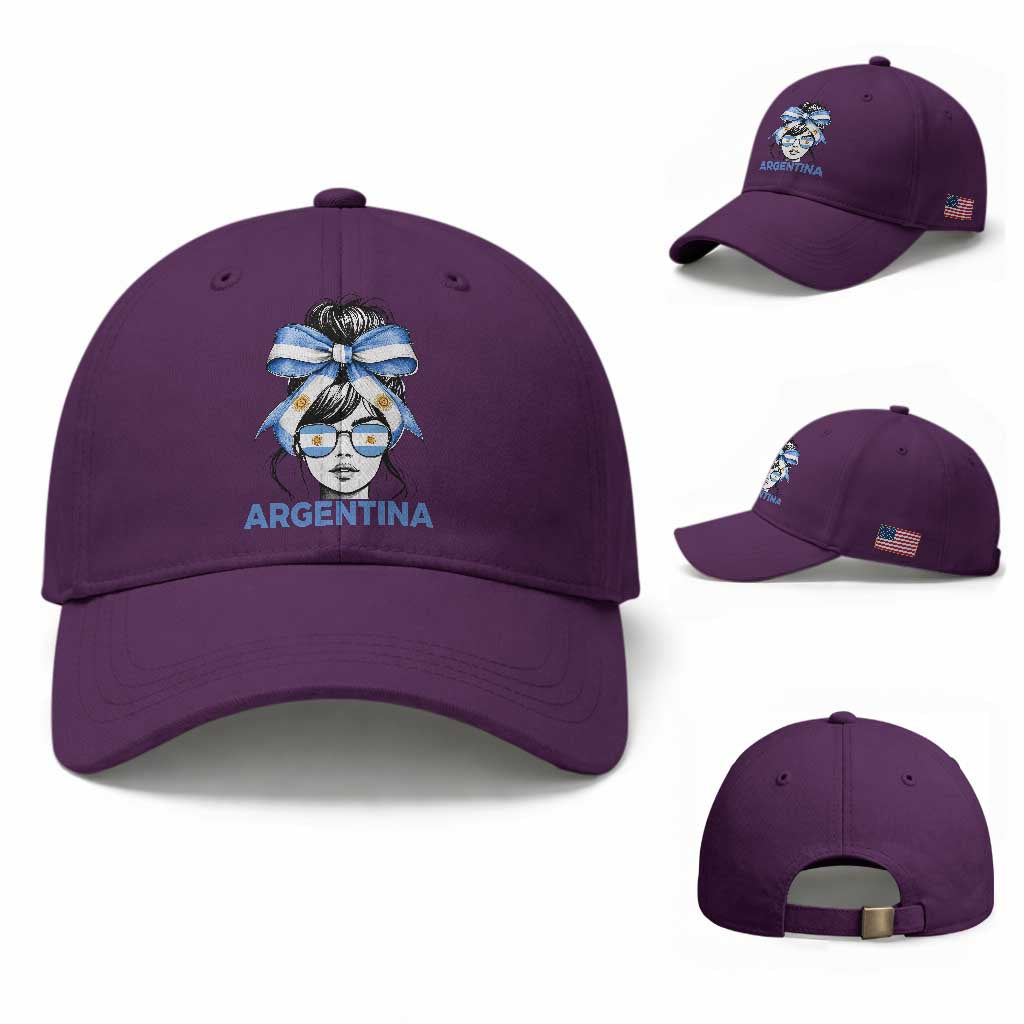 Messy Bun Argentina Pride Argentinian Girl Baseball Cap