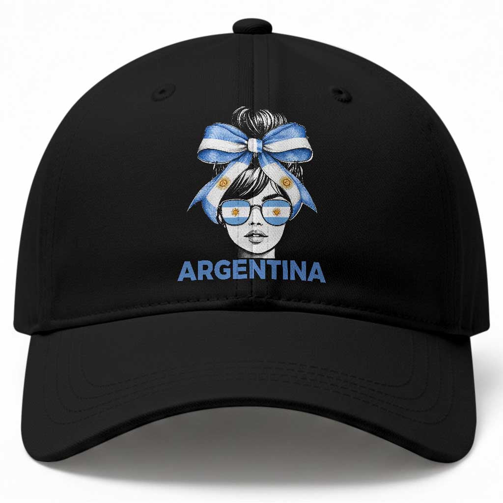 Messy Bun Argentina Pride Argentinian Girl Baseball Cap