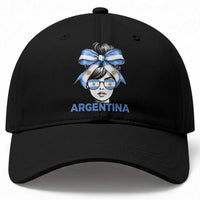 Messy Bun Argentina Pride Argentinian Girl Baseball Cap