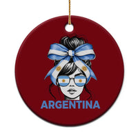 Messy Bun Argentina Pride Argentinian Girl Ceramic Ornament