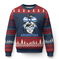 Messy Bun Argentina Pride Argentinian Girl Ugly Christmas Sweater