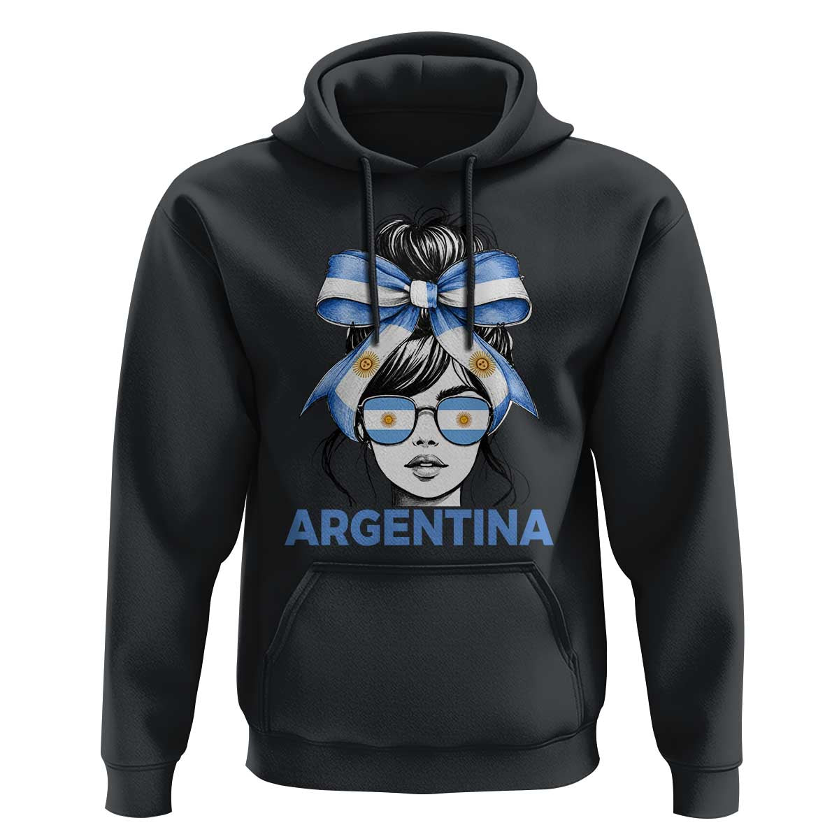 Messy Bun Argentina Pride Argentinian Girl Hoodie