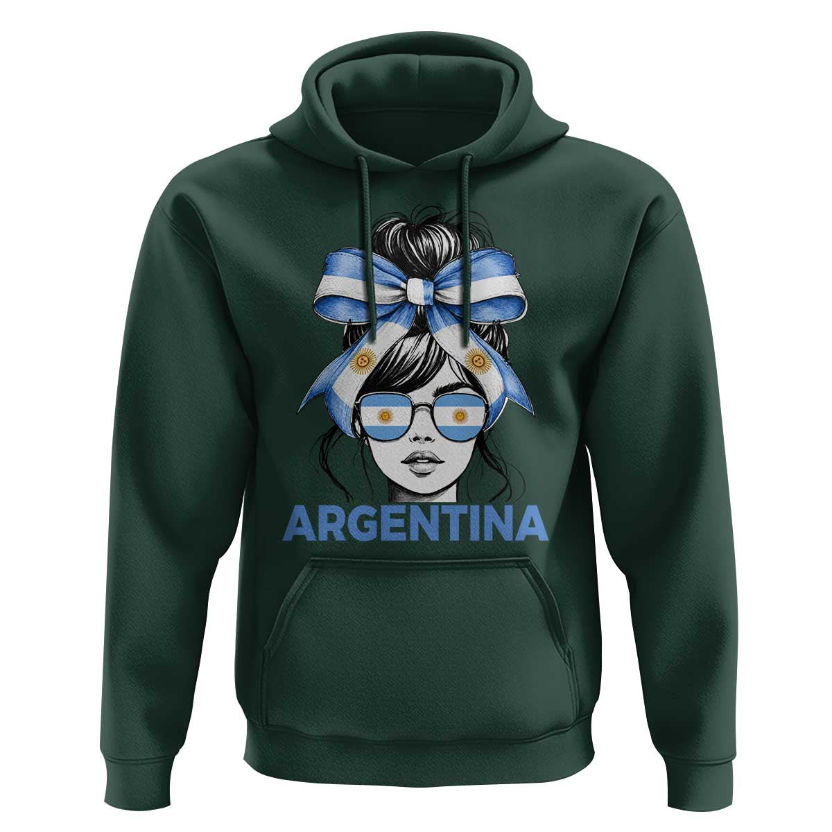 Messy Bun Argentina Pride Argentinian Girl Hoodie