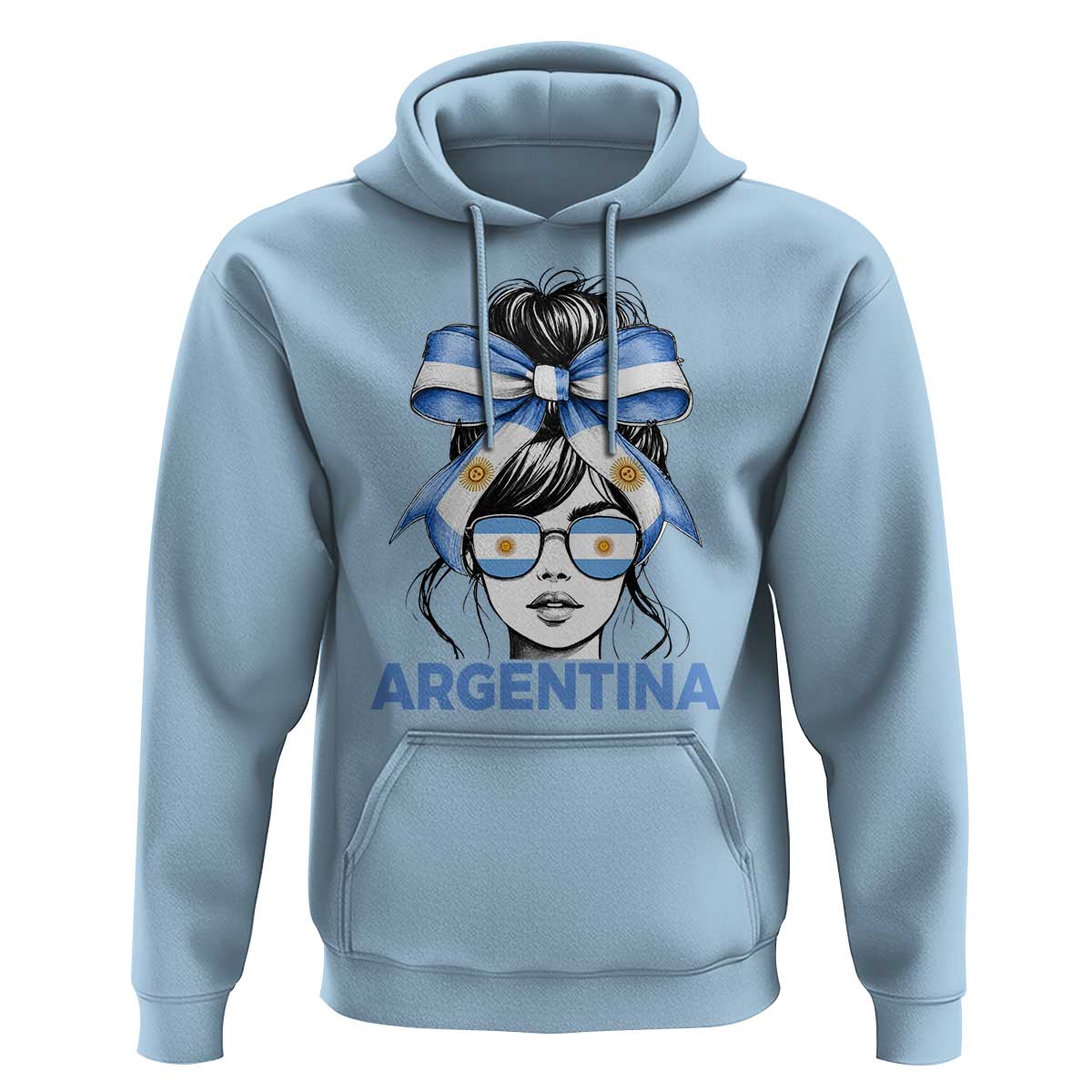 Messy Bun Argentina Pride Argentinian Girl Hoodie