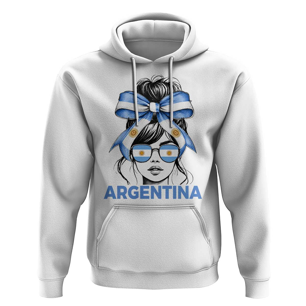 Messy Bun Argentina Pride Argentinian Girl Hoodie