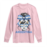 Messy Bun Argentina Pride Argentinian Girl Long Sleeve Shirt