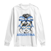Messy Bun Argentina Pride Argentinian Girl Long Sleeve Shirt