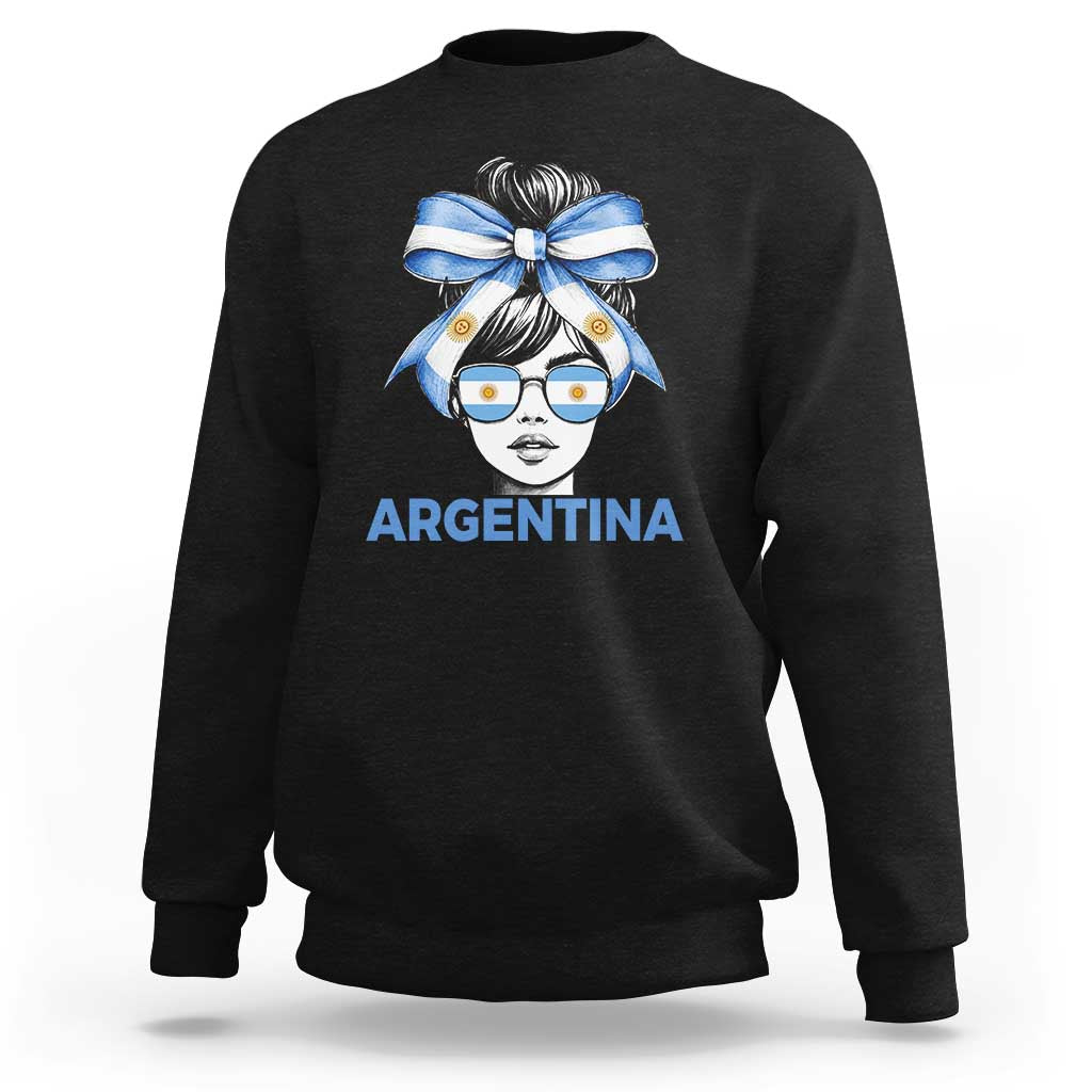 Messy Bun Argentina Pride Argentinian Girl Sweatshirt