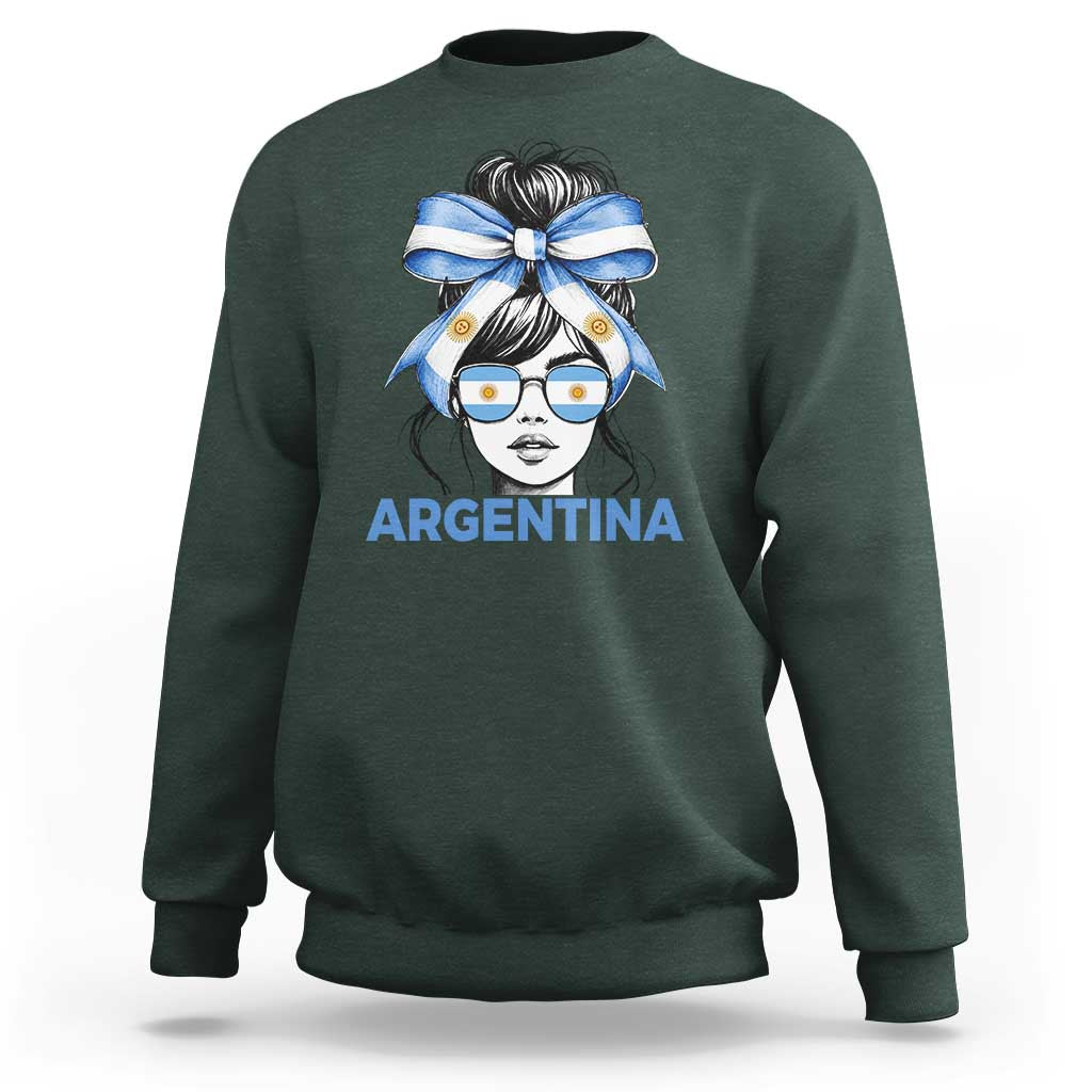 Messy Bun Argentina Pride Argentinian Girl Sweatshirt