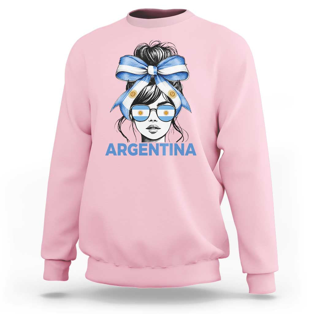 Messy Bun Argentina Pride Argentinian Girl Sweatshirt
