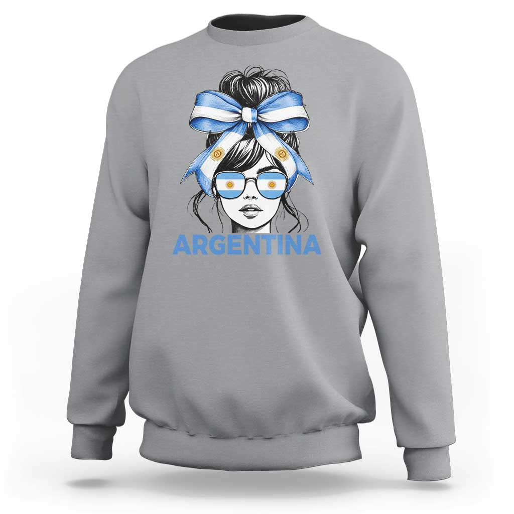 Messy Bun Argentina Pride Argentinian Girl Sweatshirt