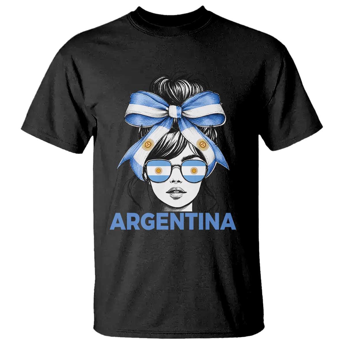 Messy Bun Argentina Pride Argentinian Girl T Shirt