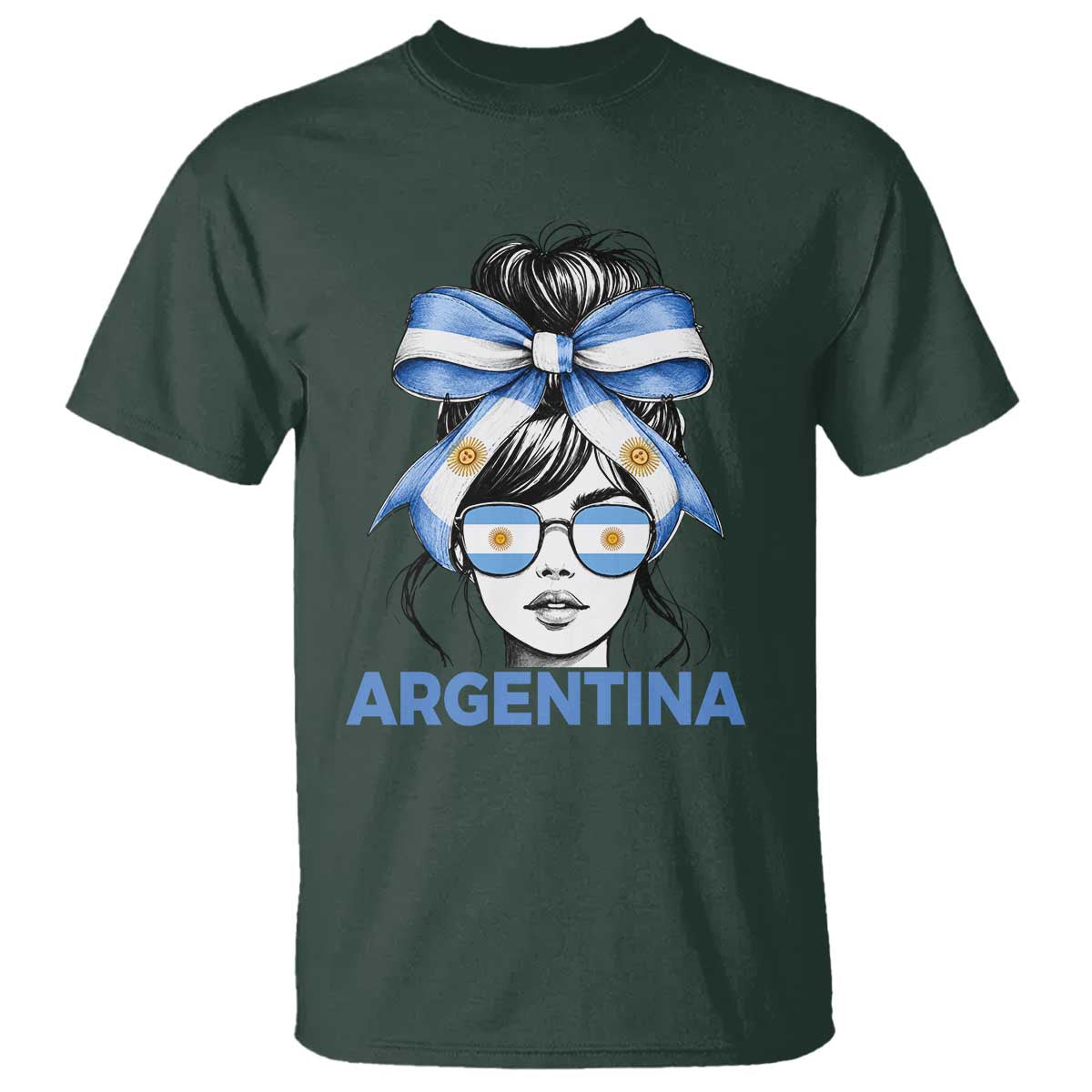 Messy Bun Argentina Pride Argentinian Girl T Shirt