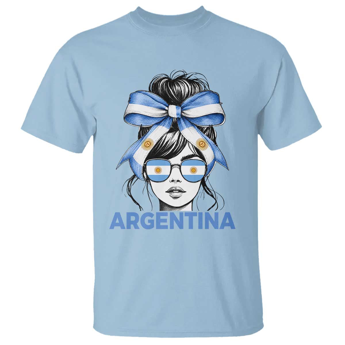 Messy Bun Argentina Pride Argentinian Girl T Shirt