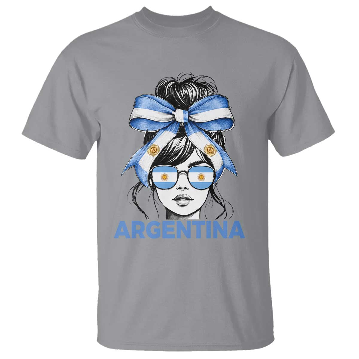 Messy Bun Argentina Pride Argentinian Girl T Shirt