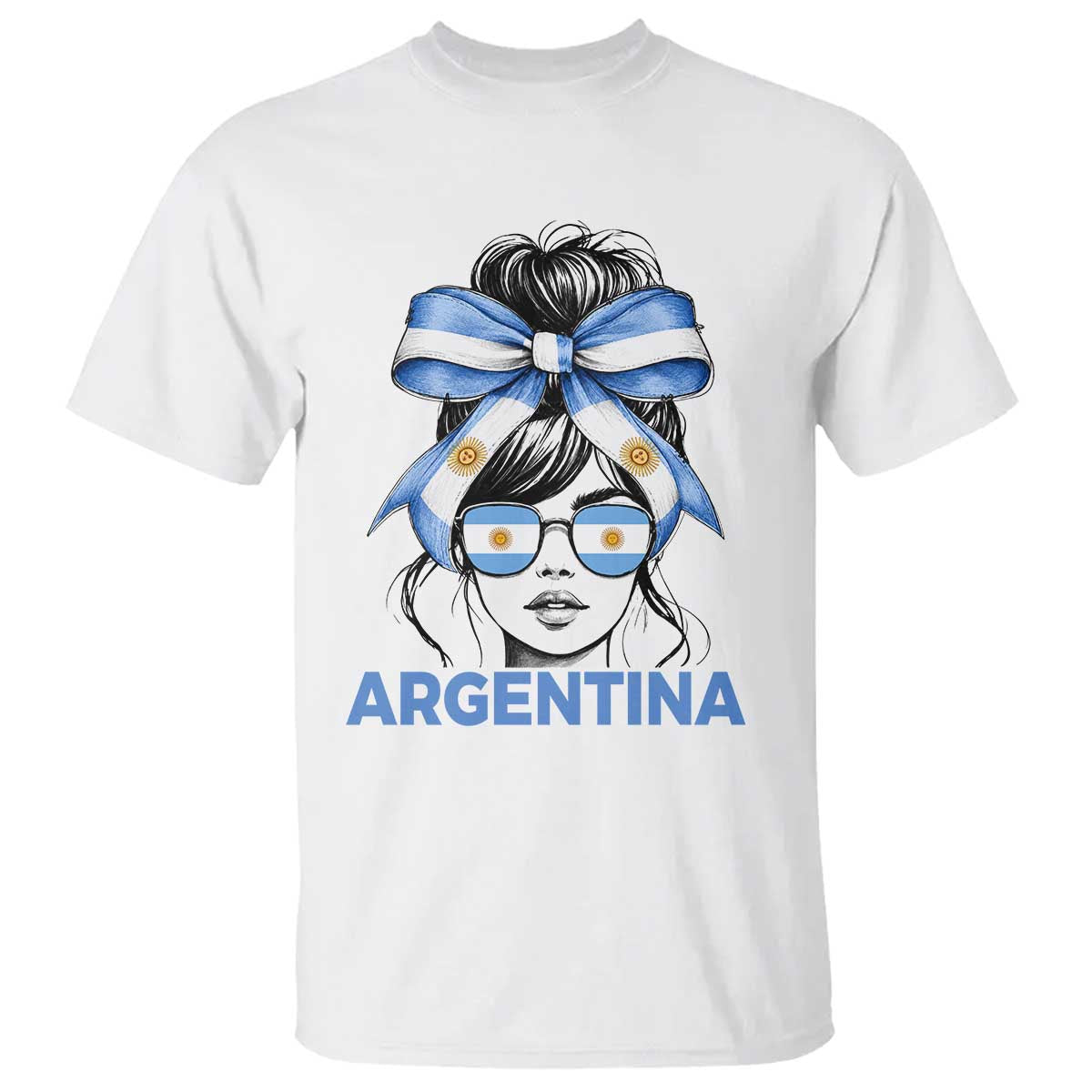 Messy Bun Argentina Pride Argentinian Girl T Shirt