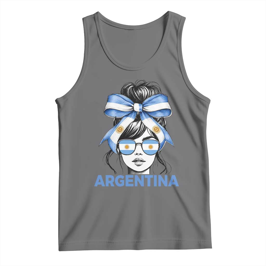 Messy Bun Argentina Pride Argentinian Girl Tank Top