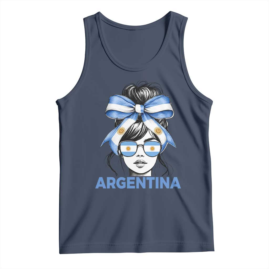 Messy Bun Argentina Pride Argentinian Girl Tank Top