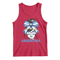 Messy Bun Argentina Pride Argentinian Girl Tank Top